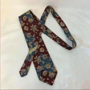 Valentino blue and red floral silk tie